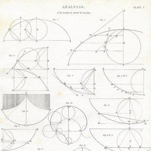 Antique Print. Analysis Plate V Cycloid Epicycloid